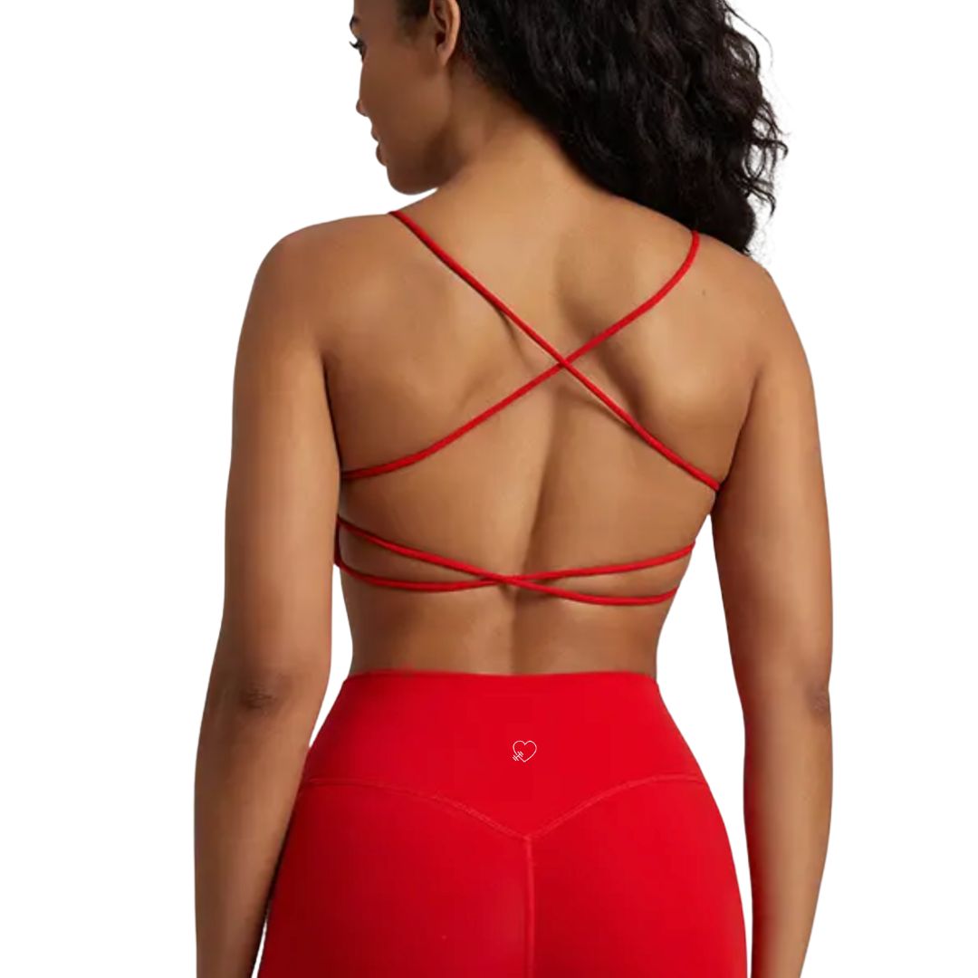 Women's padded sports bra. Backless criss Cross – Gowfit