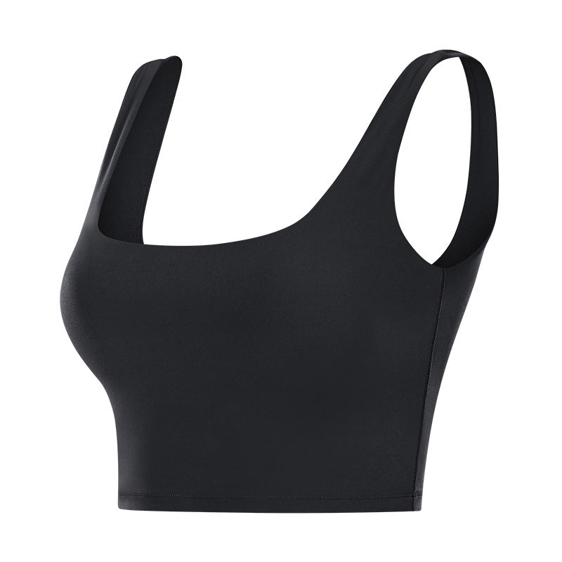 FZVYD Tank Tops with Built in Bras Plus Size Women's Square Neck Sports Bra  Workout Crop Tank Tops Breathable Zipper Padded Athletic Bra with Built in  Shelf Bra Black : : Clothing